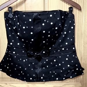 Black and white pokedot halter top